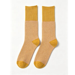 Turmeric Herringbone Airline Crew Socks
