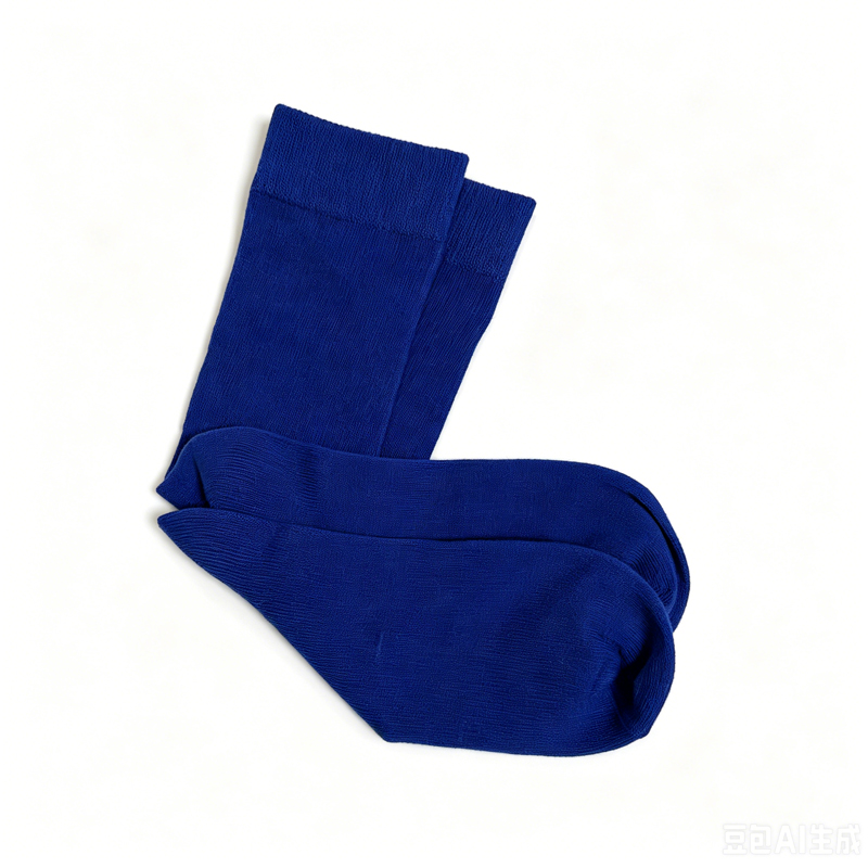 Klein Blue Solid Travel Airline Socks