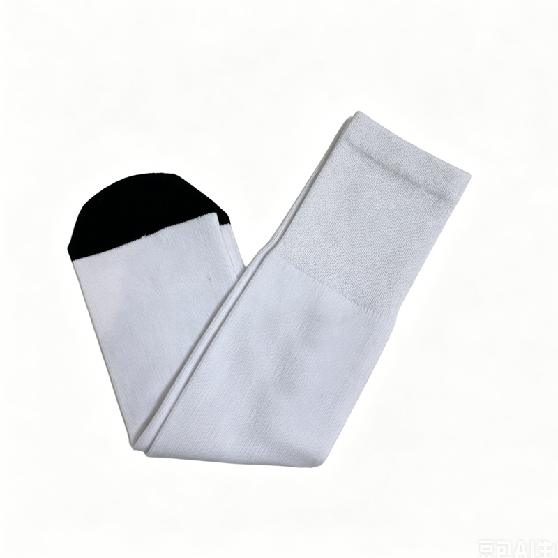 White & Black Toe Comfort Airline Crew Sock