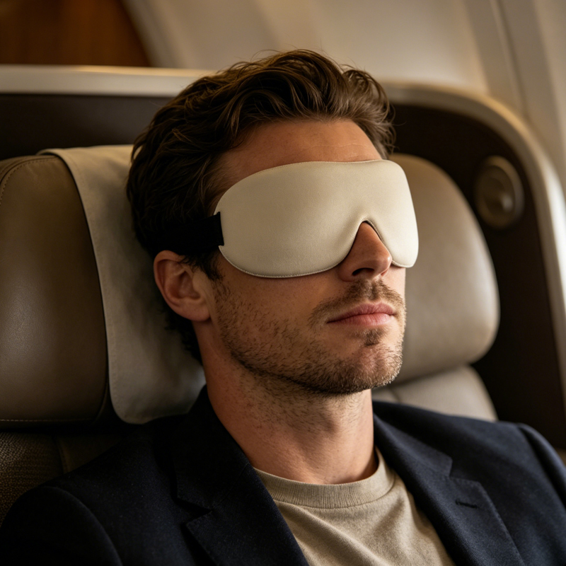 3D Contoured Adjustable Blackout Eye Mask
