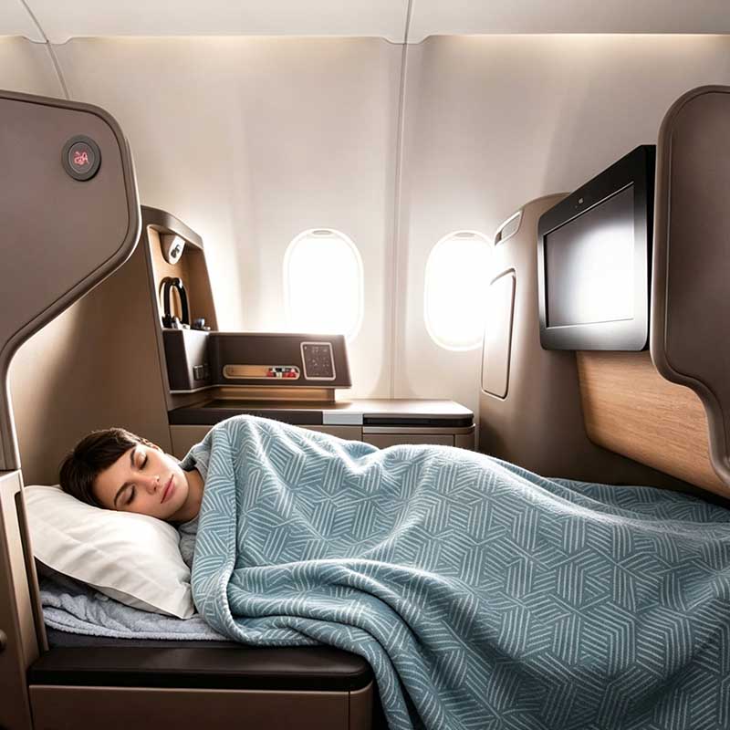 Bamboo Fiber Stripe Aviation Blanket
