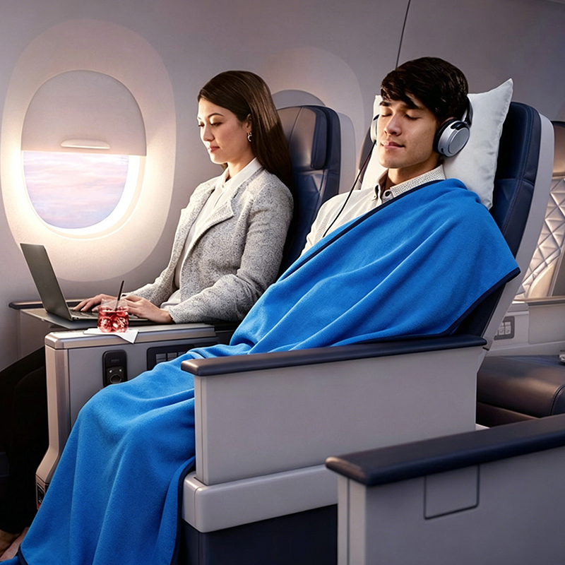 Bound Solid Color Aviation/Travel Blanket