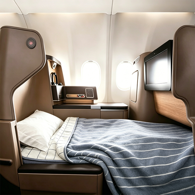 Bamboo Fiber Stripe Aviation Blanket